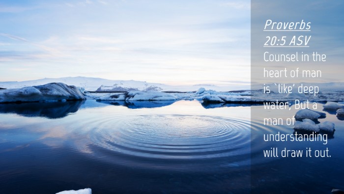 Picture 04 - Proverbs 20:5 ASV Desktop Wallpaper - Counsel in the heart of man is `like' deep water; - Desktop Bible Verse Wallpaper
