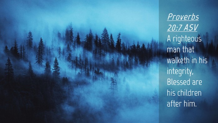 Picture 04 - Proverbs 20:7 ASV Desktop Wallpaper - A righteous man that walketh in his integrity, - Desktop Bible Verse Wallpaper
