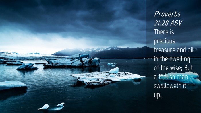 Picture 04 - Proverbs 21:20 ASV Desktop Wallpaper - There is precious treasure and oil in the - Desktop Bible Verse Wallpaper