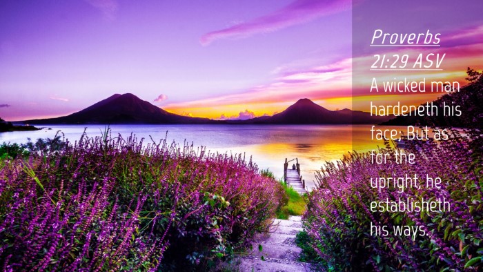 Picture 04 - Proverbs 21:29 ASV Desktop Wallpaper - A wicked man hardeneth his face; But as for the - Desktop Bible Verse Wallpaper