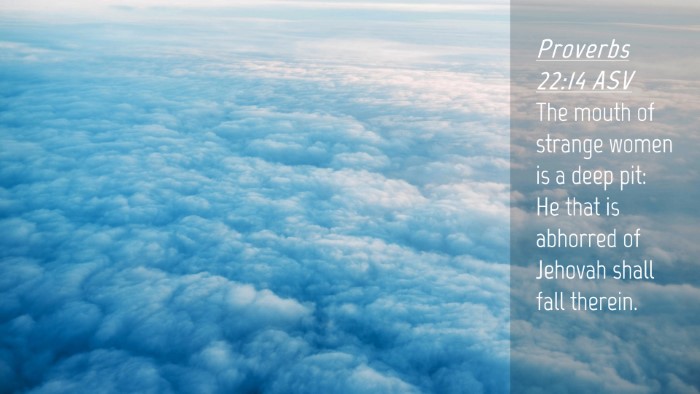 Picture 04 - Proverbs 22:14 ASV Desktop Wallpaper - The mouth of strange women is a deep pit: He that - Desktop Bible Verse Wallpaper
