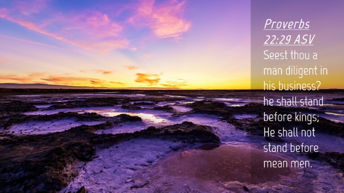 Picture 04 - Proverbs 22:29 ASV Desktop Wallpaper - Seest thou a man diligent in his business? he - Desktop Bible Verse Wallpaper