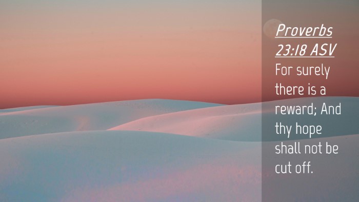 Picture 04 - Proverbs 23:18 ASV Desktop Wallpaper - For surely there is a reward; And thy hope shall - Desktop Bible Verse Wallpaper