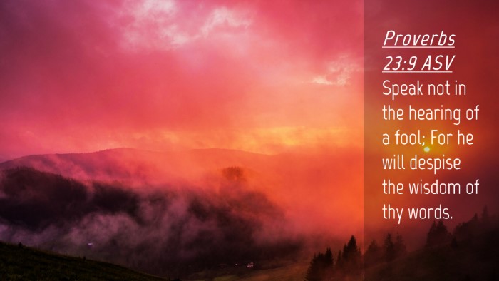 Picture 04 - Proverbs 23:9 ASV Desktop Wallpaper - Speak not in the hearing of a fool; For he will - Desktop Bible Verse Wallpaper