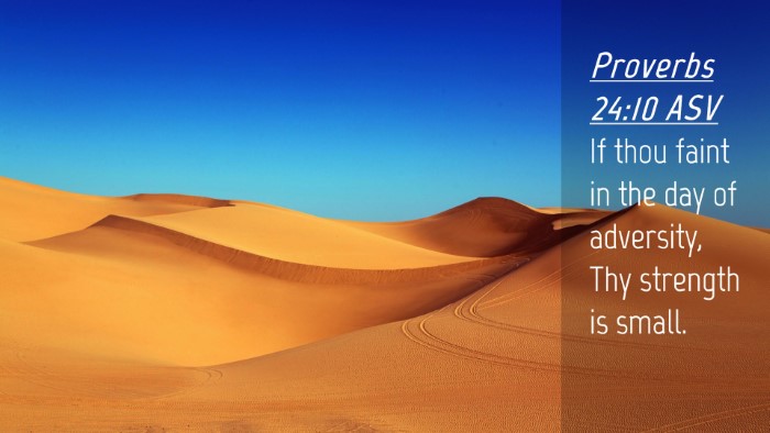 Picture 04 - Proverbs 24:10 ASV Desktop Wallpaper - If thou faint in the day of adversity, Thy - Desktop Bible Verse Wallpaper