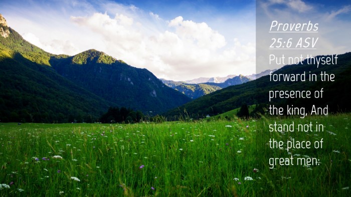 Picture 04 - Proverbs 25:6 ASV Desktop Wallpaper - Put not thyself forward in the presence of the - Desktop Bible Verse Wallpaper