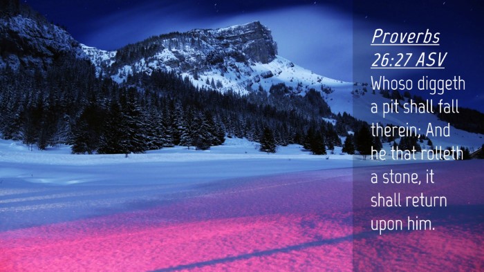 Picture 04 - Proverbs 26:27 ASV Desktop Wallpaper - Whoso diggeth a pit shall fall therein; And he - Desktop Bible Verse Wallpaper