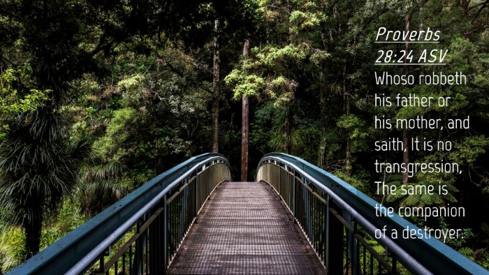 Picture 04 - Proverbs 28:24 ASV Desktop Wallpaper - Whoso robbeth his father or his mother, and - Desktop Bible Verse Wallpaper
