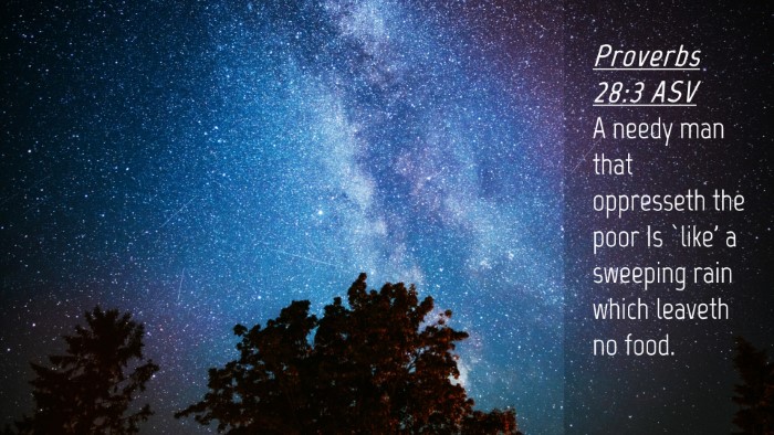 Picture 04 - Proverbs 28:3 ASV Desktop Wallpaper - A needy man that oppresseth the poor Is `like' a - Desktop Bible Verse Wallpaper