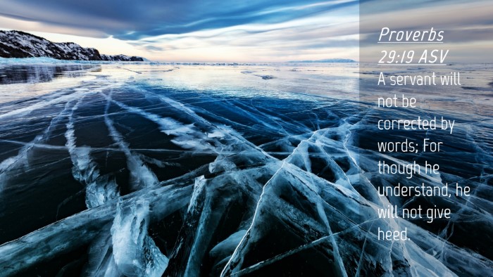 Picture 04 - Proverbs 29:19 ASV Desktop Wallpaper - A servant will not be corrected by words; For - Desktop Bible Verse Wallpaper