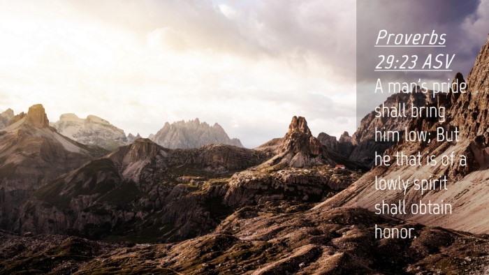 Picture 04 - Proverbs 29:23 ASV Desktop Wallpaper - A man's pride shall bring him low; But he that is - Desktop Bible Verse Wallpaper