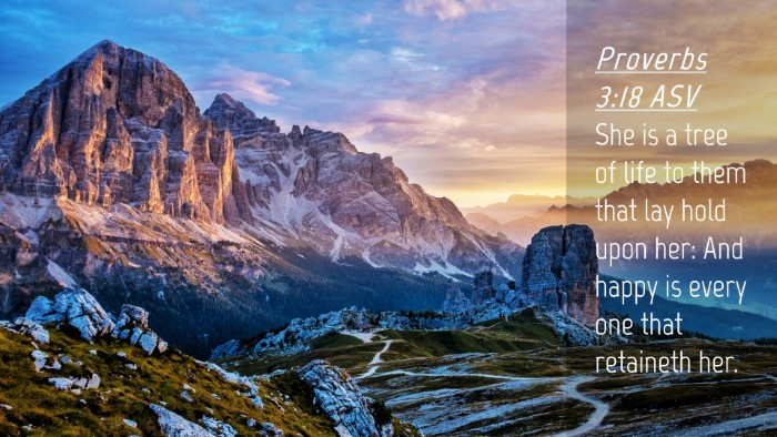 Picture 04 - Proverbs 3:18 ASV Desktop Wallpaper - She is a tree of life to them that lay hold upon - Desktop Bible Verse Wallpaper