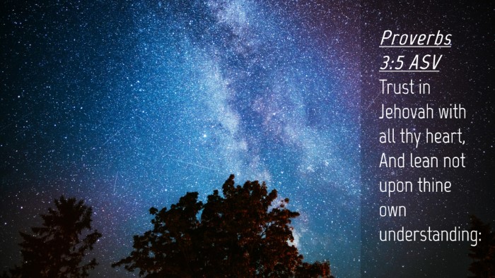 Picture 04 - Proverbs 3:5 ASV Desktop Wallpaper - Trust in Jehovah with all thy heart, And lean not - Desktop Bible Verse Wallpaper