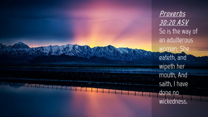Picture 04 - Proverbs 30:20 ASV Desktop Wallpaper - So is the way of an adulterous woman; She eateth, - Desktop Bible Verse Wallpaper