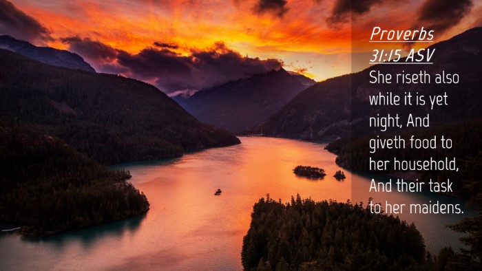 Picture 04 - Proverbs 31:15 ASV Desktop Wallpaper - She riseth also while it is yet night, And giveth - Desktop Bible Verse Wallpaper