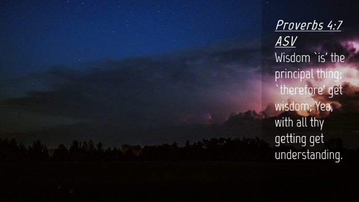 Picture 04 - Proverbs 4:7 ASV Desktop Wallpaper - Wisdom `is' the principal thing; `therefore' get - Desktop Bible Verse Wallpaper