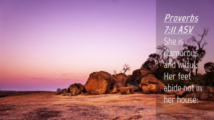 Picture 04 - Proverbs 7:11 ASV Desktop Wallpaper - She is clamorous and wilful; Her feet abide not - Desktop Bible Verse Wallpaper