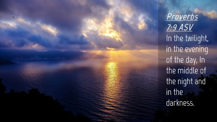 Picture 04 - Proverbs 7:9 ASV Desktop Wallpaper - In the twilight, in the evening of the day, In - Desktop Bible Verse Wallpaper
