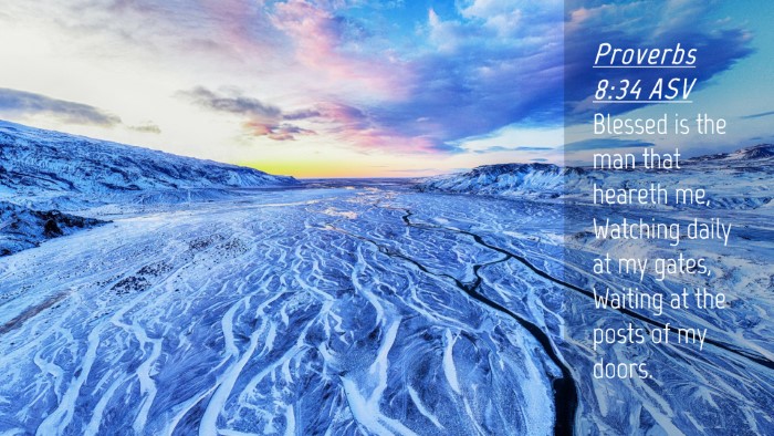 Picture 04 - Proverbs 8:34 ASV Desktop Wallpaper - Blessed is the man that heareth me, Watching - Desktop Bible Verse Wallpaper