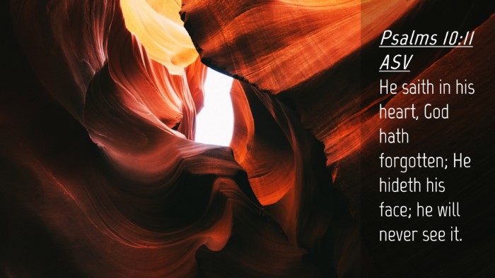 Picture 04 - Psalms 10:11 ASV Desktop Wallpaper - He saith in his heart, God hath forgotten; He - Desktop Bible Verse Wallpaper