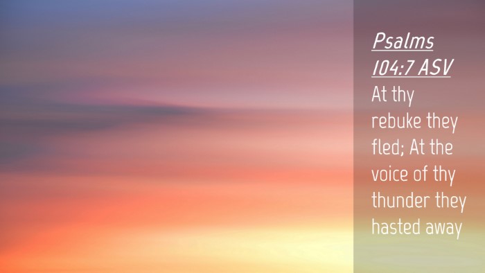 Picture 04 - Psalms 104:7 ASV Desktop Wallpaper - At thy rebuke they fled; At the voice of thy - Desktop Bible Verse Wallpaper