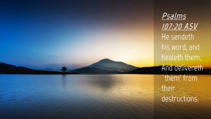 Picture 04 - Psalms 107:20 ASV Desktop Wallpaper - He sendeth his word, and healeth them, And - Desktop Bible Verse Wallpaper