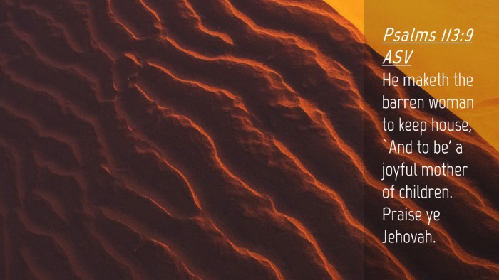 Picture 04 - Psalms 113:9 ASV Desktop Wallpaper - He maketh the barren woman to keep house, `And to - Desktop Bible Verse Wallpaper