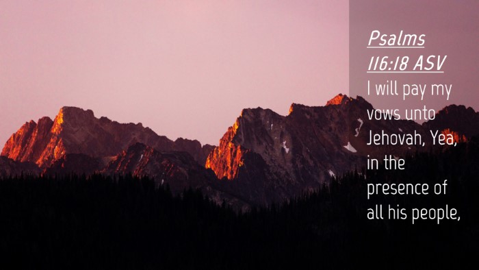 Picture 04 - Psalms 116:18 ASV Desktop Wallpaper - I will pay my vows unto Jehovah, Yea, in the - Desktop Bible Verse Wallpaper