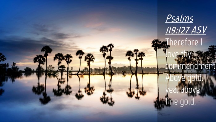 Picture 04 - Psalms 119:127 ASV Desktop Wallpaper - Therefore I love thy commandments Above gold, - Desktop Bible Verse Wallpaper
