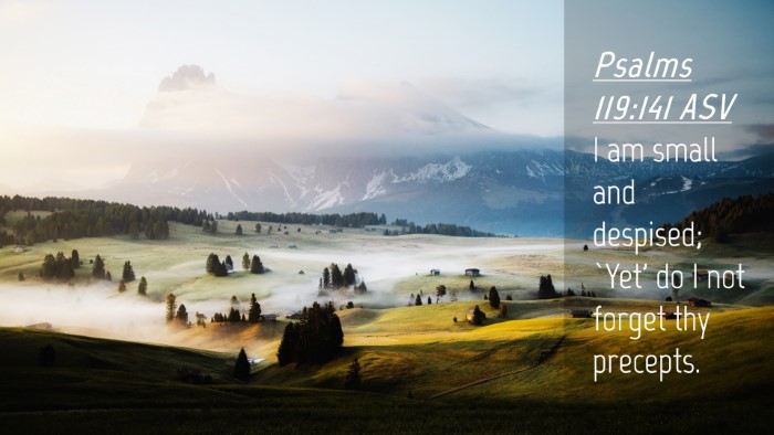 Picture 04 - Psalms 119:141 ASV Desktop Wallpaper - I am small and despised; `Yet' do I not forget - Desktop Bible Verse Wallpaper