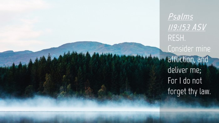 Picture 04 - Psalms 119:153 ASV Desktop Wallpaper - RESH. Consider mine affliction, and deliver me; - Desktop Bible Verse Wallpaper