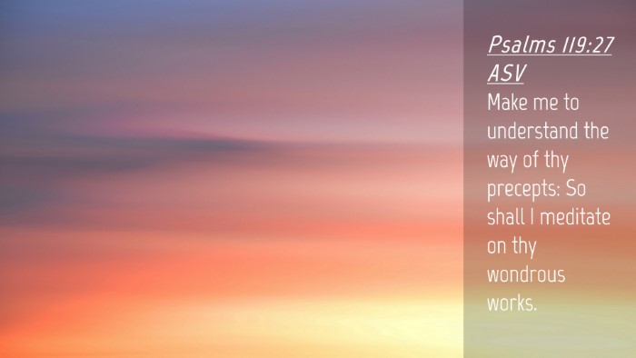Picture 04 - Psalms 119:27 ASV Desktop Wallpaper - Make me to understand the way of thy precepts: So - Desktop Bible Verse Wallpaper