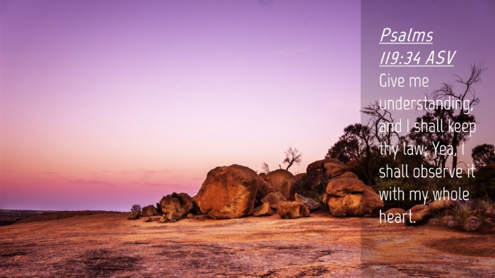 Picture 04 - Psalms 119:34 ASV Desktop Wallpaper - Give me understanding, and I shall keep thy law; - Desktop Bible Verse Wallpaper