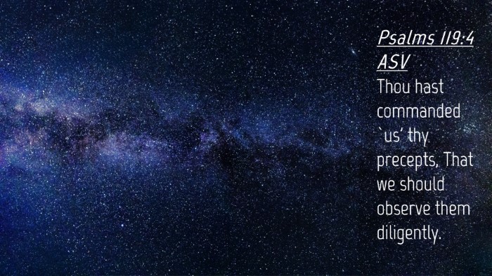 Picture 04 - Psalms 119:4 ASV Desktop Wallpaper - Thou hast commanded `us' thy precepts, That we - Desktop Bible Verse Wallpaper