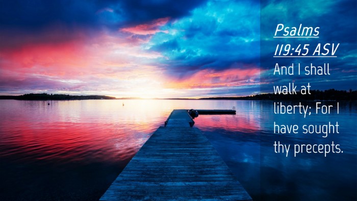 Picture 04 - Psalms 119:45 ASV Desktop Wallpaper - And I shall walk at liberty; For I have sought - Desktop Bible Verse Wallpaper