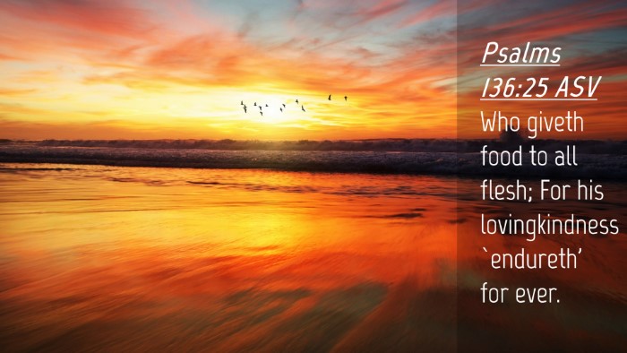 Picture 04 - Psalms 136:25 ASV Desktop Wallpaper - Who giveth food to all flesh; For his - Desktop Bible Verse Wallpaper