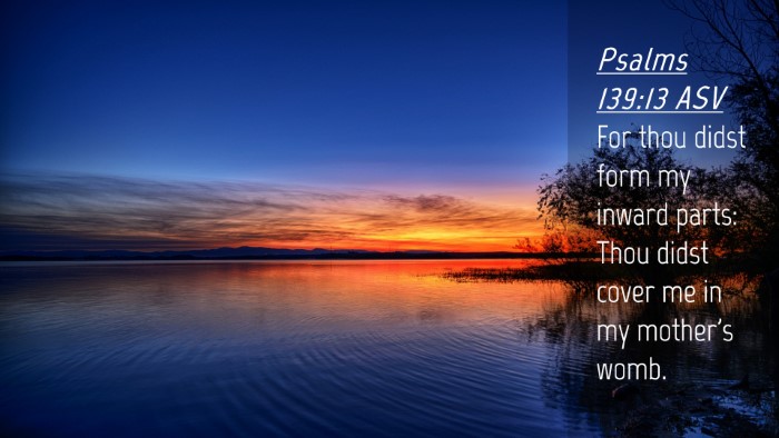 Picture 04 - Psalms 139:13 ASV Desktop Wallpaper - For thou didst form my inward parts: Thou didst - Desktop Bible Verse Wallpaper