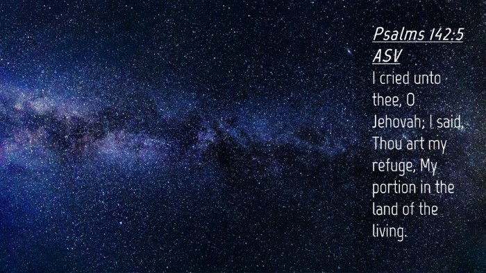 Picture 04 - Psalms 142:5 ASV Desktop Wallpaper - I cried unto thee, O Jehovah; I said, Thou art my - Desktop Bible Verse Wallpaper