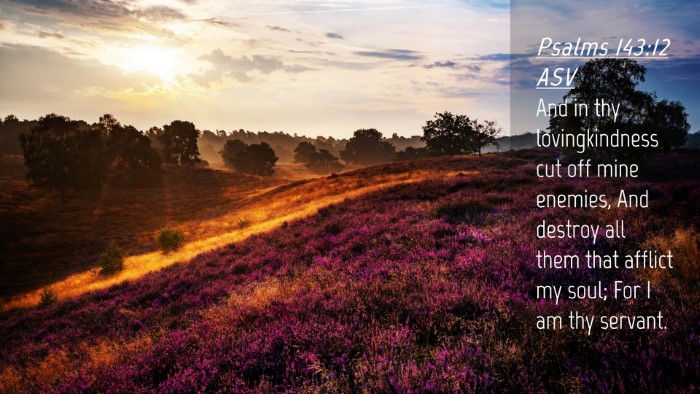 Picture 04 - Psalms 143:12 ASV Desktop Wallpaper - And in thy lovingkindness cut off mine enemies, - Desktop Bible Verse Wallpaper