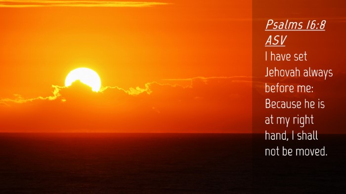 Picture 04 - Psalms 16:8 ASV Desktop Wallpaper - I have set Jehovah always before me: Because he - Desktop Bible Verse Wallpaper