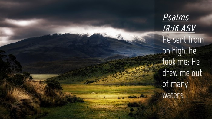 Picture 04 - Psalms 18:16 ASV Desktop Wallpaper - He sent from on high, he took me; He drew me out - Desktop Bible Verse Wallpaper