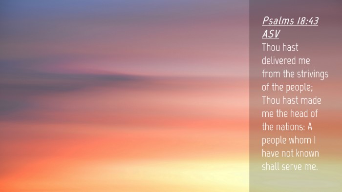 Picture 04 - Psalms 18:43 ASV Desktop Wallpaper - Thou hast delivered me from the strivings of the - Desktop Bible Verse Wallpaper