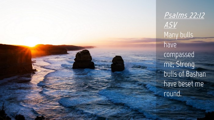 Picture 04 - Psalms 22:12 ASV Desktop Wallpaper - Many bulls have compassed me; Strong bulls of - Desktop Bible Verse Wallpaper