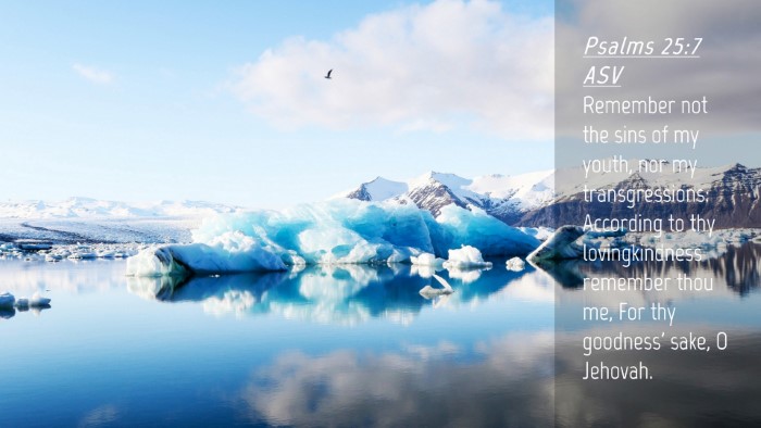 Picture 04 - Psalms 25:7 ASV Desktop Wallpaper - Remember not the sins of my youth, nor my - Desktop Bible Verse Wallpaper
