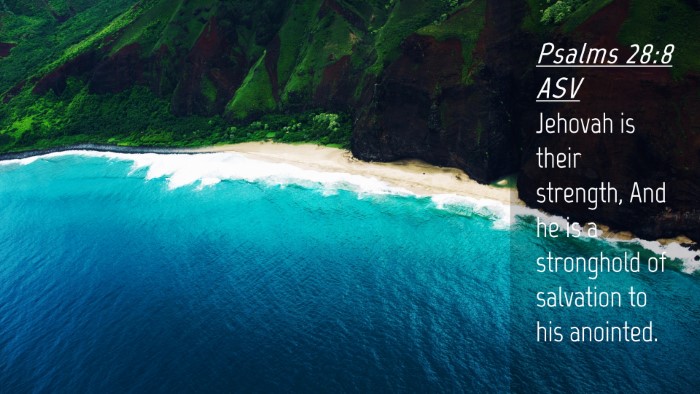 Picture 04 - Psalms 28:8 ASV Desktop Wallpaper - Jehovah is their strength, And he is a stronghold - Desktop Bible Verse Wallpaper