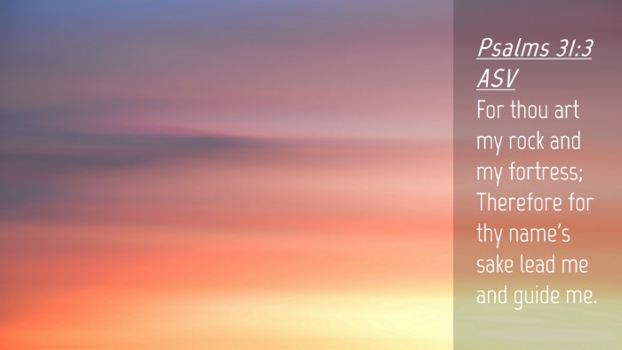 Picture 04 - Psalms 31:3 ASV Desktop Wallpaper - For thou art my rock and my fortress; Therefore - Desktop Bible Verse Wallpaper