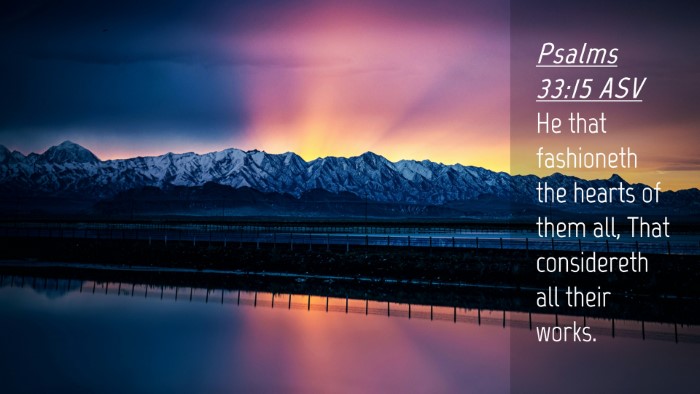 Picture 04 - Psalms 33:15 ASV Desktop Wallpaper - He that fashioneth the hearts of them all, That - Desktop Bible Verse Wallpaper