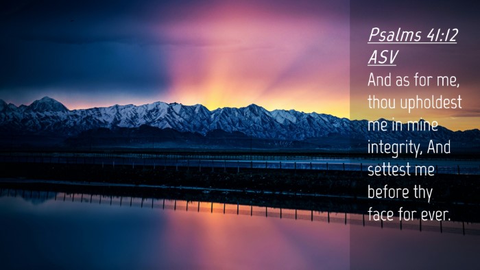 Picture 04 - Psalms 41:12 ASV Desktop Wallpaper - And as for me, thou upholdest me in mine - Desktop Bible Verse Wallpaper