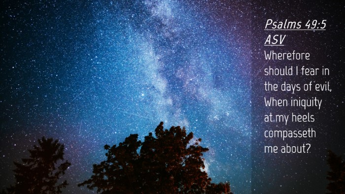 Picture 04 - Psalms 49:5 ASV Desktop Wallpaper - Wherefore should I fear in the days of evil, When - Desktop Bible Verse Wallpaper