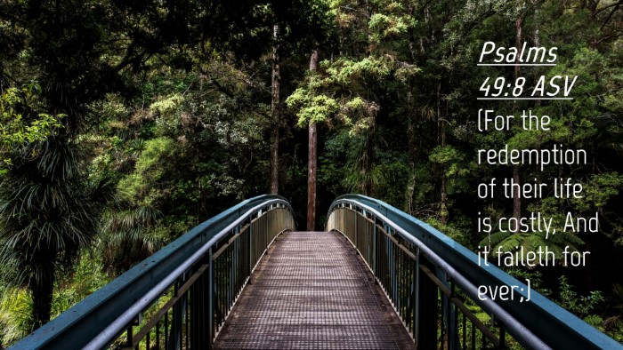 Picture 04 - Psalms 49:8 ASV Desktop Wallpaper - (For the redemption of their life is costly, And - Desktop Bible Verse Wallpaper